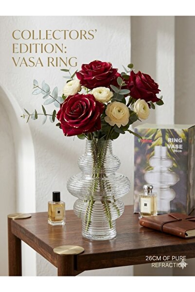 Vhome Translucent Ring Flower Vase 26 cm – Ideal for Gift and Living Room Decor