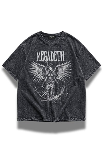 Fuddy Moda Unisex Oversize Megadeth Angel Woman Printed Washable Rock Band T-...