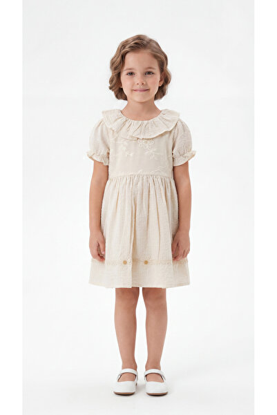 Mışıl Kids Ruffle Collar Lace Girls' Dress