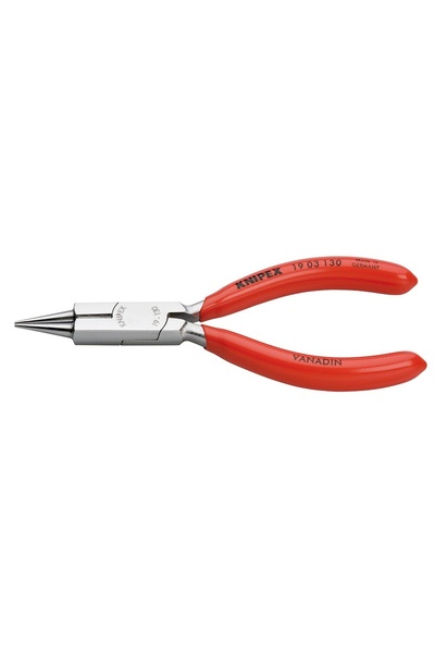 Knipex 19 03 130, στρογγυλοτσίμπιδο αργυροχρυσοχοοίας χρωμίου με κόφτη, 130mm