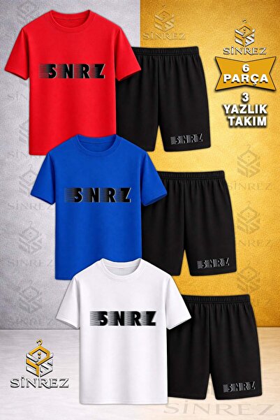 SİNREZ Set de 3 piese pentru copii SNRZ BLACK SHADE PRINT Tricou imprimat cu ...
