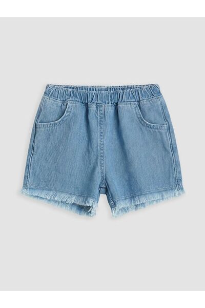 LC Waikiki Beli Lastikli Kız Bebek Jean Şort