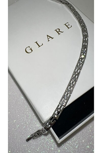 GLARE JEWELRY CO سوار من الفولاذ المقاوم للصدأ موديل أساسي مرصع بحجر الزركون ...