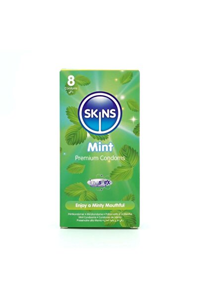 Skins واقي ذكري بنكهة النعناع من سكينز - 8قطعة