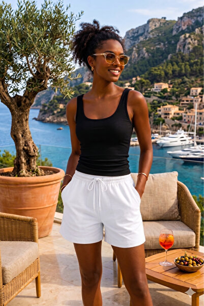 My-o Pack of 2 Women's Cotton Front and Back U-Neck Undershirts - Premium Series