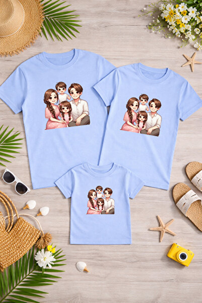 LORVEX Tricou supradimensionat pentru familie, mamă, tată, copil, 100% bumbac...