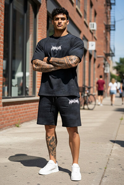 dehaine Summer set for men, t-shirt + shorts, men's Premium tracksuit, 2373