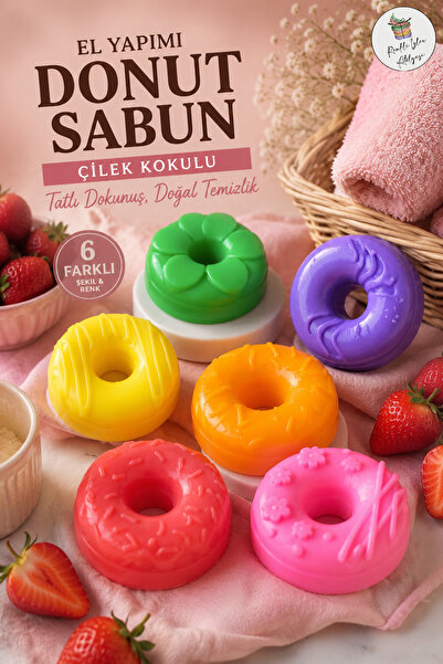 renkli izler atölyesi Strawberry Dream Donut Set 6-Piece Soap