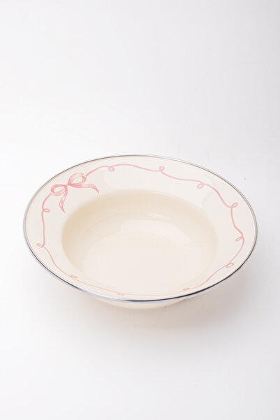 EMAYlab Rebel Bow Enamel Pitted Pasta and Salad Plate 24 cm