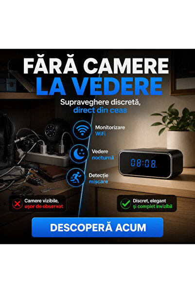OEM Camera WI-FI ascunsa in ceas desteptator (RO-V06) (Allma-CEASCAME)