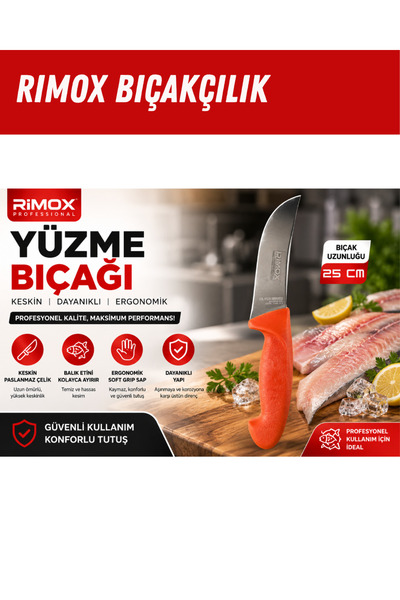 Kristella Rimox Paslanmaz çelik yüzme bıçağı keskin dayanıklı ergonomik