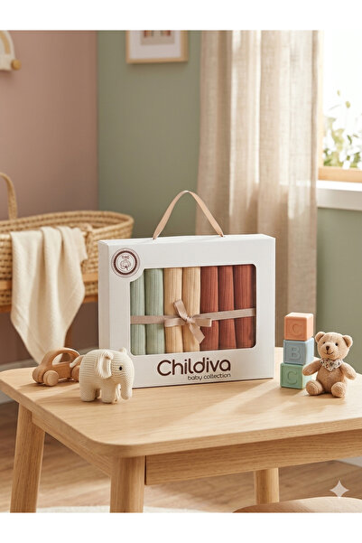 Childiva ÖZEL SERİ %100 PAMUKLU BEBEK AĞIZ SİLME MENDİLİ