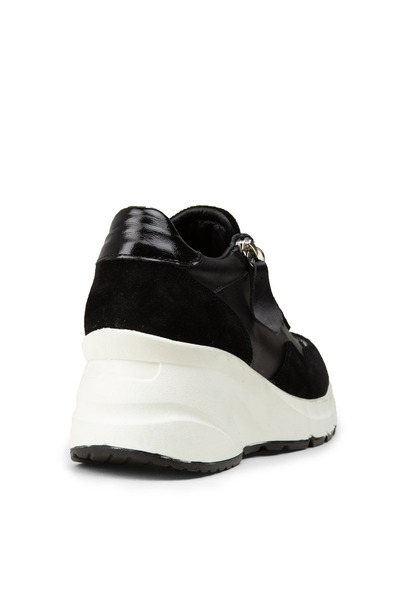 Deery Kadın Hakiki Süet Siyah Dolgu Topuk Sneaker