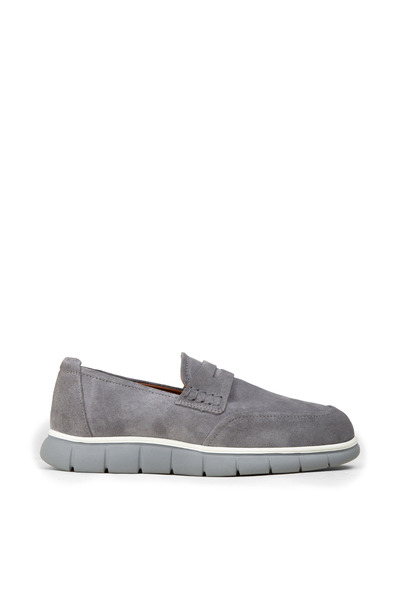 Deery Men's Gray Genuine Suede Loafer Shoes