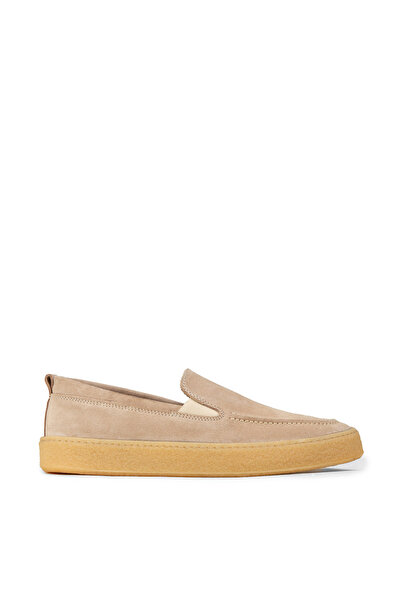Deery Men's Genuine Suede Beige Loafer Shoes