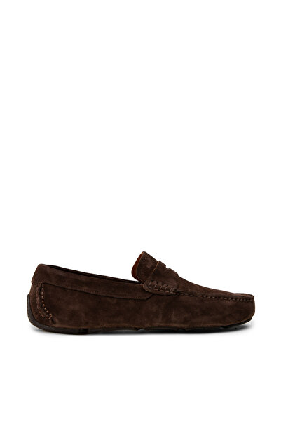 Deery Men's Genuine Suede Brown Penny Loafer