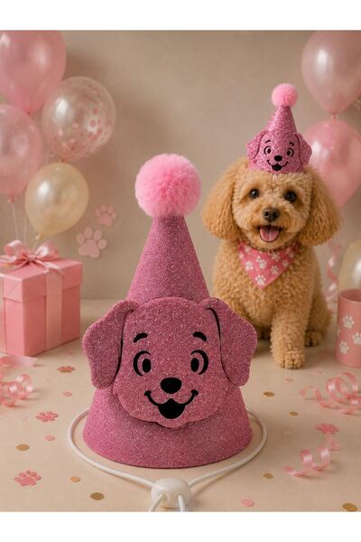 Payidar Hediyelik Dog Party Hat (Silvery Model) Dog Birthday Hat