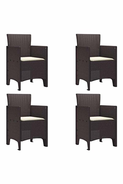 vidaxl Scaun pentru Grădină 4 pcs Maro Dimensiune: 53 x 49 x 85 cm