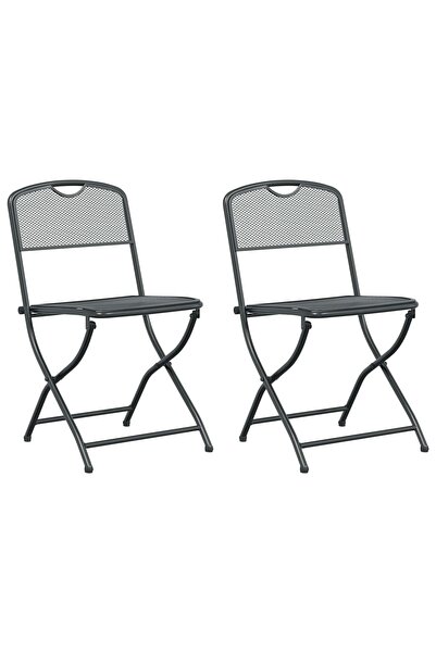 vidaxl Scaune de grădină 2 pcs Antracit 52,5 x 46 x 82 cm Fier