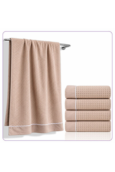 Donetella 4 Pcs Bath Towel 70x140 cm – 310 GSM Waffle Microfiber, Soft, Absor...