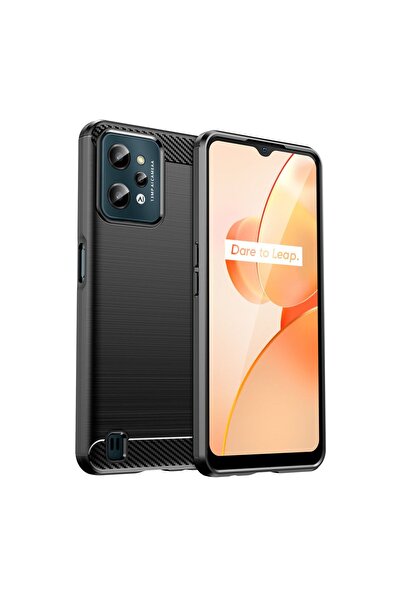 OEM Husă din TPU cu fibră de carbon pentru Realme C31 - Negru