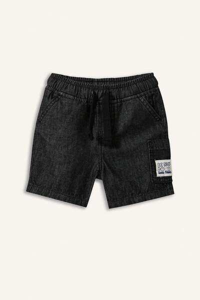 DeFacto Elastic Waist Black Jean Shorts for Baby Boy H1262A526Sm