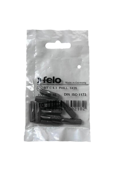 FELO Set 10 biți Philips cu profil industrial, C6.3, PH3, 25mm