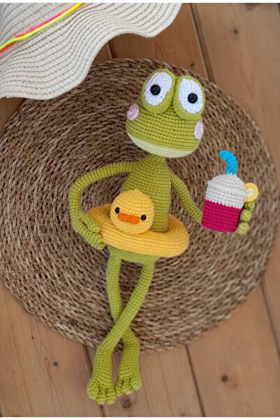 renklivekreatif Amigurumi kurbağa oyun arkadaşı 35cm