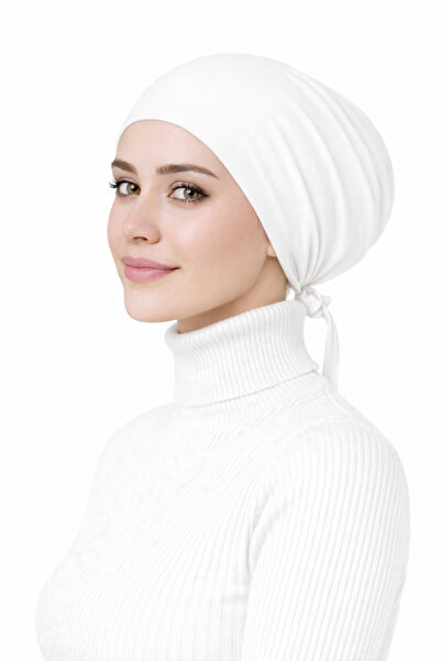 Jusmart Non-Slip Silicone Front Seamless Hijab Cap White |   Flat, Non-Markin...