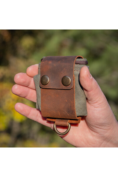 Bushcraft Orman Kesesi Deri ve Mumlu Kanvas