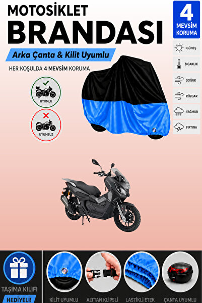 Cemku Double Black Top - Blue Bottom, Rear Bag Compatible Kanuni Seha 125 Mot...