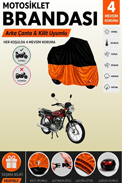 Cemku Double Black Top - Orange Bottom, Rear Bag Compatible Mondial 125 Mg Cl...