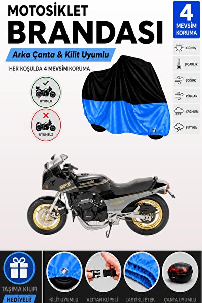 Cemku Double Black Top - Blue Bottom, Rear Bag Compatible Kawasaki Gpz 900 R ...