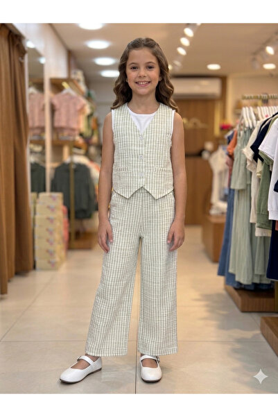 Woorage Striped Vest Set 6-12 Years Green