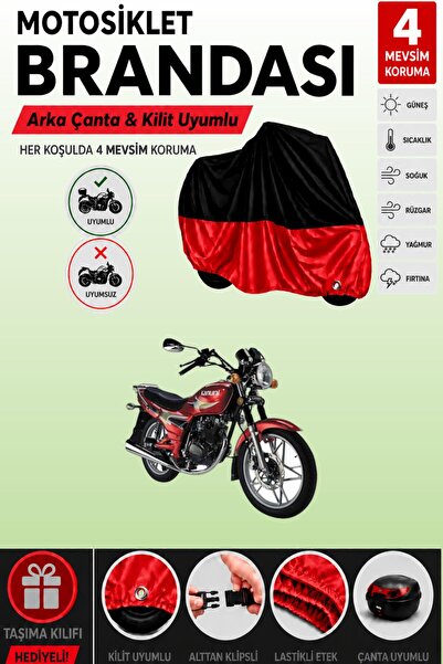 Cemku Double Black Top - Red Bottom, Rear Bag Compatible Kanuni Seyhan 125 Mo...