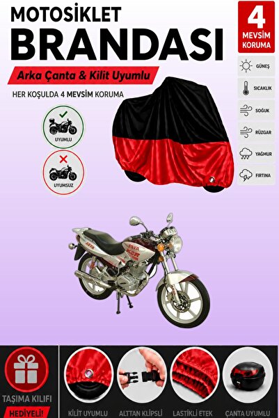 Cemku Double Black Top - Red Bottom, Rear Bag Compatible Asian as 150-12 Moto...