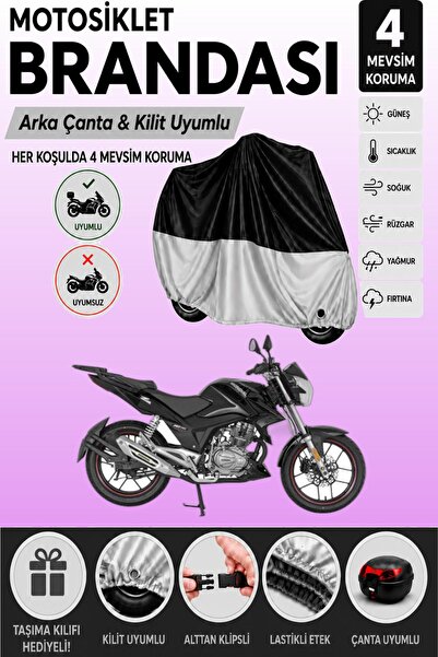 Cemku Double Black Top - Gray Bottom, Rear Bag Compatible Mondial 150 Z-One M...