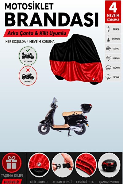 Cemku Double Black Top - Red Bottom, Rear Bag Compatible Falcon Cooper 125 Ef...