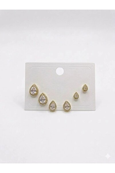 atastore2017 Water Drop Detailed Six-Piece Earrings