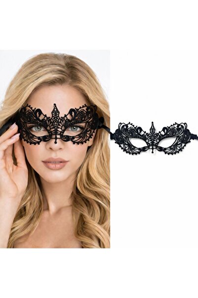 Mestore Black lace venetian mask for women – elegant party ball mask no. 10
