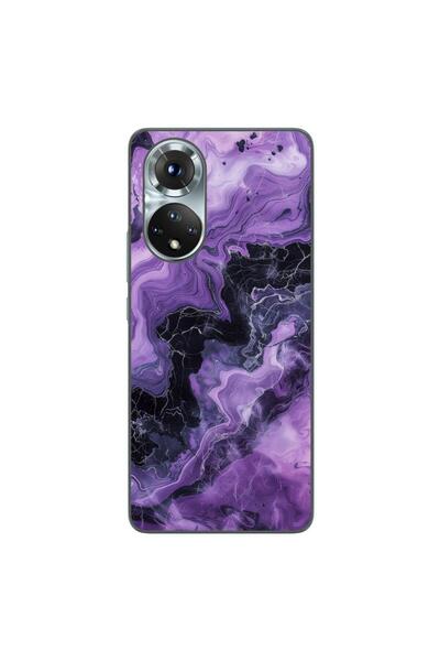 OEM Husa compatibila cu Honor 50 Silicon Gel Tpu Model Abstract Purple Marble
