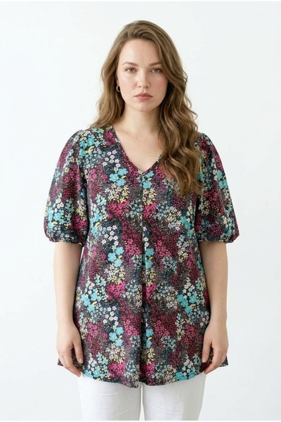 Stil Diva Pleated Loose Fit Long T-Shirt