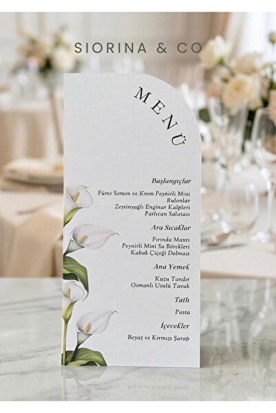 Siorina Co & Event Menü Kartı Düğün Nişan Söz Bride Organizasyon Kişiselleşti...