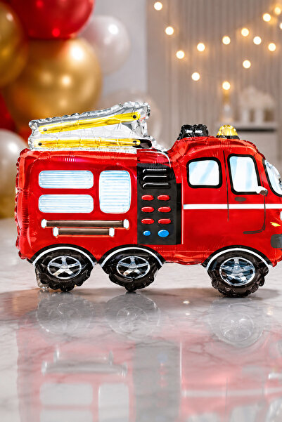 DODOMAR Fire Truck Foil Balloon 68X60 cm Birthday Party Decoration Ornament
