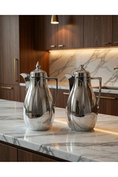 Rwafd Rema Tramis 1 Liter Silver Color Heat Preservation Set for 8-12 Hours, ...