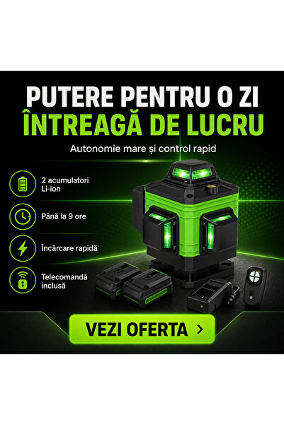 OEM 16 LINES LASER LEVEL - 4D, 2 BATTERIES AND 10 ACCESSORIES (RO-V04)