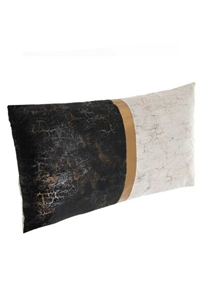 ADDA Perna Decorativa Gri Ecru Velvet cu Model Auriu 50x30cm