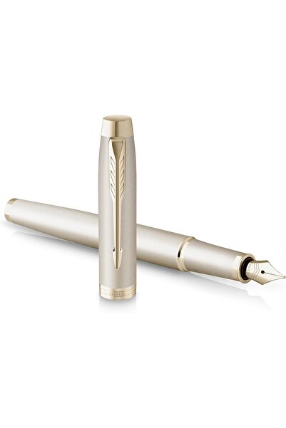 Parker IM Monochrome Fountain Pen, Metallic Finish and Trims, Medium Nib, Blu...