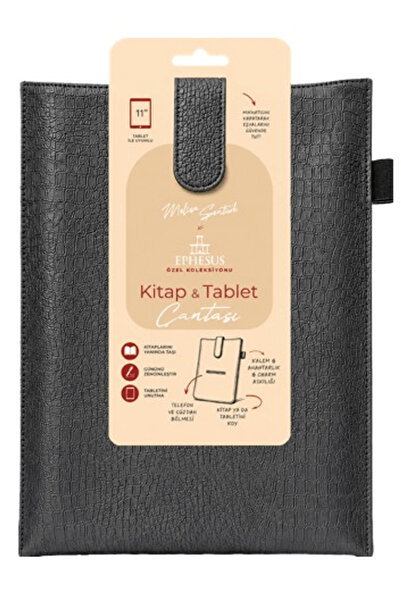 Ephesus Yayınları Yeni Nesil Kitap ve Tablet Çantası - Özel Deri Dokulu Antra...
