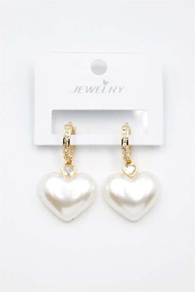 atastore2017 Pearl Heart Earrings - Gold